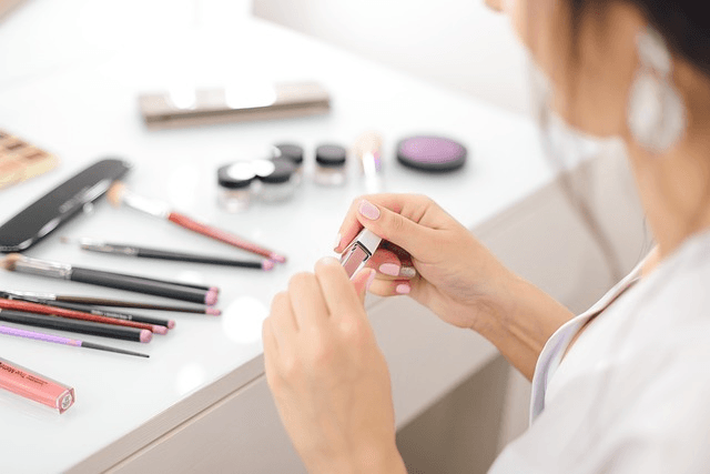 lipstick, foundation, woman
